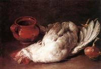 Giacomo Ceruti - Still Life With Hen Onion And Pot